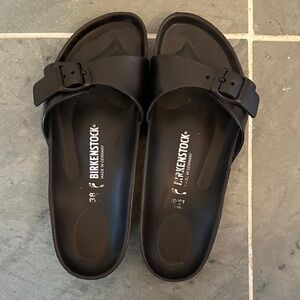 Birkenstock Black EVA Single Buckle Slide Sandals